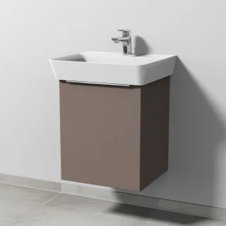 Sanipa 3way Waschtischunterbau zu Ideal Standard Connect Air Cube Waschtisch mit 1 Tür, Taupe-Matt UP6451T