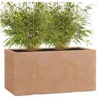 Pflanzwerk® Pflanzkübel TUB Premium Fiberglas Blumenkübel Frostbeständig mit Lotus-Effekt, Fiberglas - Handgefertigt - Rechteckig - Frostbeständig