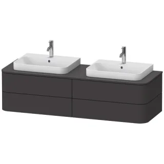 Duravit Happy D.2 Plus Konsolenwaschtischunterbau wandhängend Graphit Supermatt 1600x550x408 mm - HP HP4964B8080