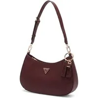 Guess Schultertasche NOELLE II TOP ZIP SHOULDER BAG, Damen Henkeltasche, Handtasche in klassischer Optik, mit Anhänger