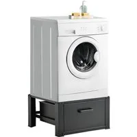 en.casa Waschmaschinenunterschrank »Comfortixx« mit Schublade 63x54x31cm Schwarz
