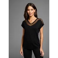 Laura Scott T-Shirt mit Mesh-Einsatz