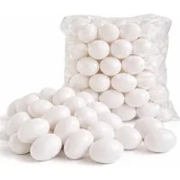 HaushaltO Osterei 50x Plastikeier 6 cm Weiß – Dekoeier für Ostern und Dekoration (Set, 50 St., 50er Set)