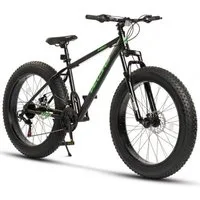 Velors Fatbike 26 Zoll Mountainbike 4,0 Fatbike MTB für Herren Damen, Jungen, 21 Gang Shimano Tourney Schaltwerk, Kettenschaltung, (hochwertiger Rahmen, mechanische Scheibenbremse), Fat Bike Mountainbike