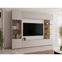 MIRJAN24 Wohnwand Lazando, (Komplett-Set, Hängeschrank, Vitrine, TV-Lowboard, Wandregal), Beleuchtung als Option
