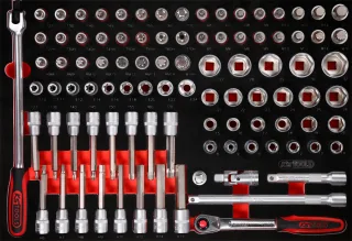 KS Tools 1-2'' Steckschlüssel-Satz in Schaumstoffeinlage, 95-tlg - 811.0095