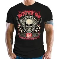 GASOLINE BANDIT® T-Shirt für Motorradfahrer und Biker: Americas Highway Route 66