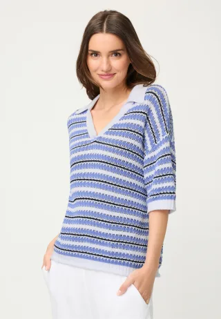 Olsen - Pullover Short Sleeves bay blue - Gr. - 42