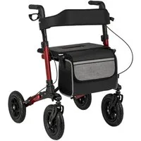 COSTWAY Rollator, Gehhilfe mit Luftbereifung, Aluminium, bis 140 kg