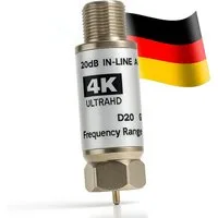 TronicXL Mini Sat Verstärker Inline 20dB Verstärkung TV Fernsehen Satellit Leistungsverstärker (Anzahl Kanäle: 1, satellitenschüssel lnb Signalverstärker)