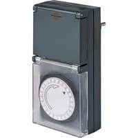 Tages-Zeitschaltuhr MZ44 dunkelgrau, Mechanische Zeitschaltuhr mit 24 Stunden Programm für innen und außen.