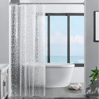 LuxusKollektion Duschvorhang Duschvorhang 3D Steinmuster transparent 100% Eva wasserdicht 120x200cm