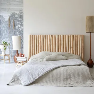 Kopfteil Bett Treibholz Teakholz helles Holz Schlafzimmer 180 River Neu Tikamoon