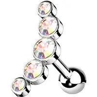 Taffstyle Piercing-Set Ohrpiercing Helix Knorpel Tragus Piercing Schmuck Kristall Bogen (Piercing Stecker Cartilage Piercing Barbell Chirurgelstahl)