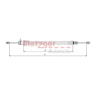Metzger Handbremsseil vorne Citroen Fiat Lancia Peugeot 491.1