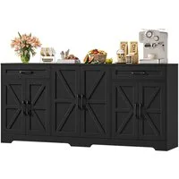 HOMECHO Sideboard, 180 cm breit Küchenschrank mit Arbeitsplatte, 6 Türen und 2 Schubladen