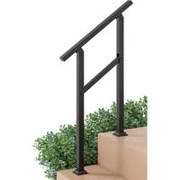 COSTWAY Treppengeländer, 70 cm Länge, 92 cm Höhe, mit 2 Pfosten, 1-tlg., Treppengeländer mit Winkelverstellung