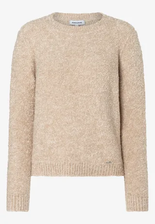 MORE & MORE - Bouclé-Pullover beige - Gr. - 36