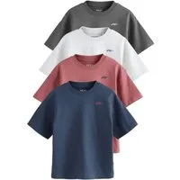 Next T-Shirt T-Shirt mit Grafik und kurzen Ärmeln, 4er-Pack (4-tlg)