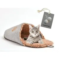 Rohrschneider Tierkissen Tierbett Katzenbett Kuschelschuh Weich mit extra Spielkugelset
