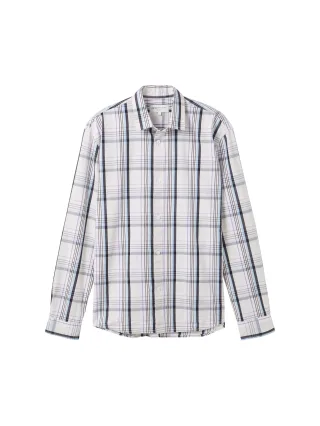 Denim Tom Tailor - relaxed check shirt bright beige multi check - Gr. - S