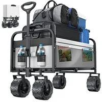 KESSER Bollerwagen, Bollerwagen faltbar Breite Reifen Handwagen Transportkarre