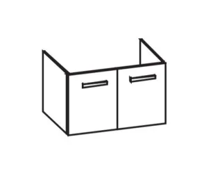 Artiqua 411 Waschtischunterschrank für D-Code 034285, Weiß Hochglanz, 411-WU2T-D31-7016-68 411-WU2T-D31-7016-68