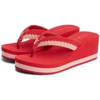 Tommy Hilfiger TH WEDGE CROCHET SUMMER SANDAL Dianette Sommerschuh, Zehentrenner in sommerlicher Häkeloptik