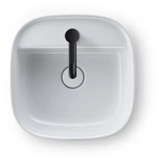Duravit Zencha Aufsatzbecken 2374420071 42x42cm, mit Hahnloch, Hahnlochbank, ohne Überlauf, geschliffen, weiß