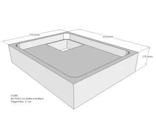 Neuesbad Wannenträger für Bette extraflach 90x70x6,5 SD21169
