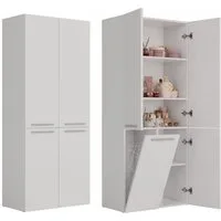 MAGOWA Badkommode Badezimmerschrank NEL Duo H174 cm x B60 cm x T30 cm (Stabil, langlebig & pflegeleicht), Platzsparendes Multitalent