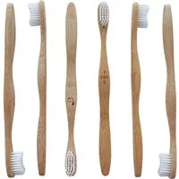 BEAZZ Zahnbürste 6 Bambus Zahnbürsten Holzzahnbürsten Bambuszahnbürsten, Frei von Schadstoffen und Plastik