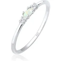 Elli Fingerring Opal Marquise und Zirkonia 925 Sterling Silber