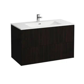 LAUFEN Pro S Base Waschtisch mit Unterschrank 100 cm H8649622631041 Waschtisch-Set, 100x50 cm, 2 Schubladen, Ulme dunkel