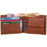 Benthill Geldbörse Herren Echt Leder Geldbeutel mit RFID-Schutz Slim Portemonnaie Vintage, RFID-Schutz Kartenfächer Münzfach