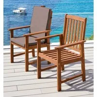 MERXX Gartenstuhl Montana (Set, 2 St), 2er Set, Alu/Textil, braun, inkl. Auflage