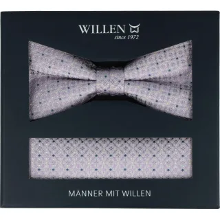 Willen - Schleife und Einstecktuch,Schleife blau,Schleife Hochzeit,Schleife Anzug,Schleife Hemd helllila - Gr. - OS