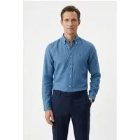 BOSS Leinenhemd LIAM 100% Leinen mit Button-Down-Kragen, regular fit
