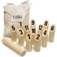 Toyfel Spiel Tölky Indoor & Outdoor Wurfspiel aus Finnland, Schweden Schach aus Holz – Lustiges Holzwurfspiel Garten Outdoor