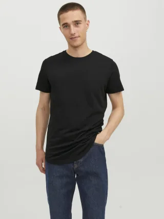 JACK&JONES - JJENOA TEE SS CREW NECK NOOS Black - Gr. - M