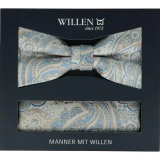 Willen - Schleife und Einstecktuch,Schleife blau,Schleife Hochzeit,Schleife Anzug,Schleife Hemd - Gr. - OS