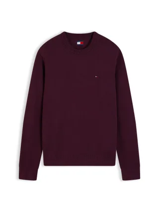 Tommy Jeans - Slim Fit Pullover mit Rundhalsausschnitt lila - Gr. - L