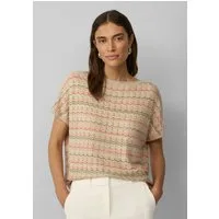 s.Oliver Kurzarmpullover Strickpullunder Stricktop mit Zick-Zack-Muster im Relaxed Fit