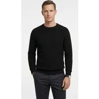 OLYMP Rundhalspullover Waffle Structure Rundhals, casual, unifarben, regular fit