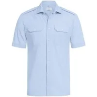 GREIFF Kurzarmhemd Greiff SIMPLE Herren Pilothemd Kurzarm New-Kent Regular Hellblau