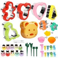 OSTWOLKE Ausstechform 43 Stück Ausstechformen Set Sanwich Brot Gemüse Ausstecher für Kinder, (43-St), Cookie Cutter mit Food Picks Obstgabeln für Kinder-Lunchboxen