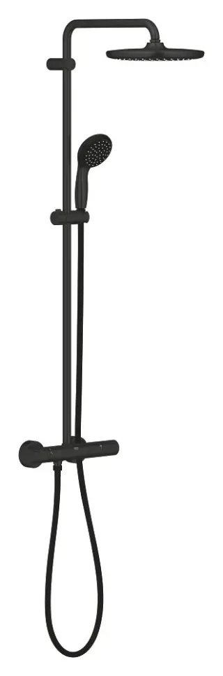 Grohe Vitalio Start - Duschset 250 mit Thermostat, 1 Strahlart, schwarz matt 266772430 266772430