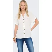 ONLY Kurzarmbluse ONLYASMIN SHIRT S/S WVN NOOS Viskose, hinten etwas länger geschnitten