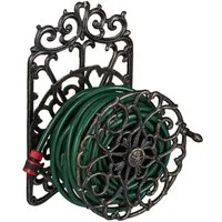 relaxdays Schlauchhalterung XL Schlauchhalter aus Gusseisen, (Bronze)