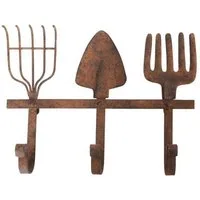Macosa Home Dekohaken Gartenhaken Wandhaken Rost Garten Garderobenhaken, Wände, (Metallhaken Gartenwerkzeuge), Kleiderhaken Wand-Dekoration